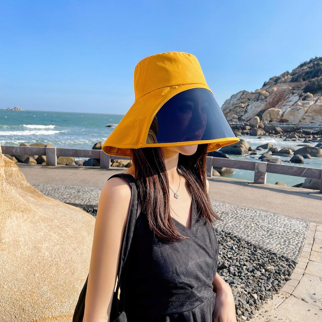 Women Summer Sun Hat with Wide Brim Visor UV Protection Full Face Cover Bucket Hat for Beach Outdoor Travel  luxury bucket hat