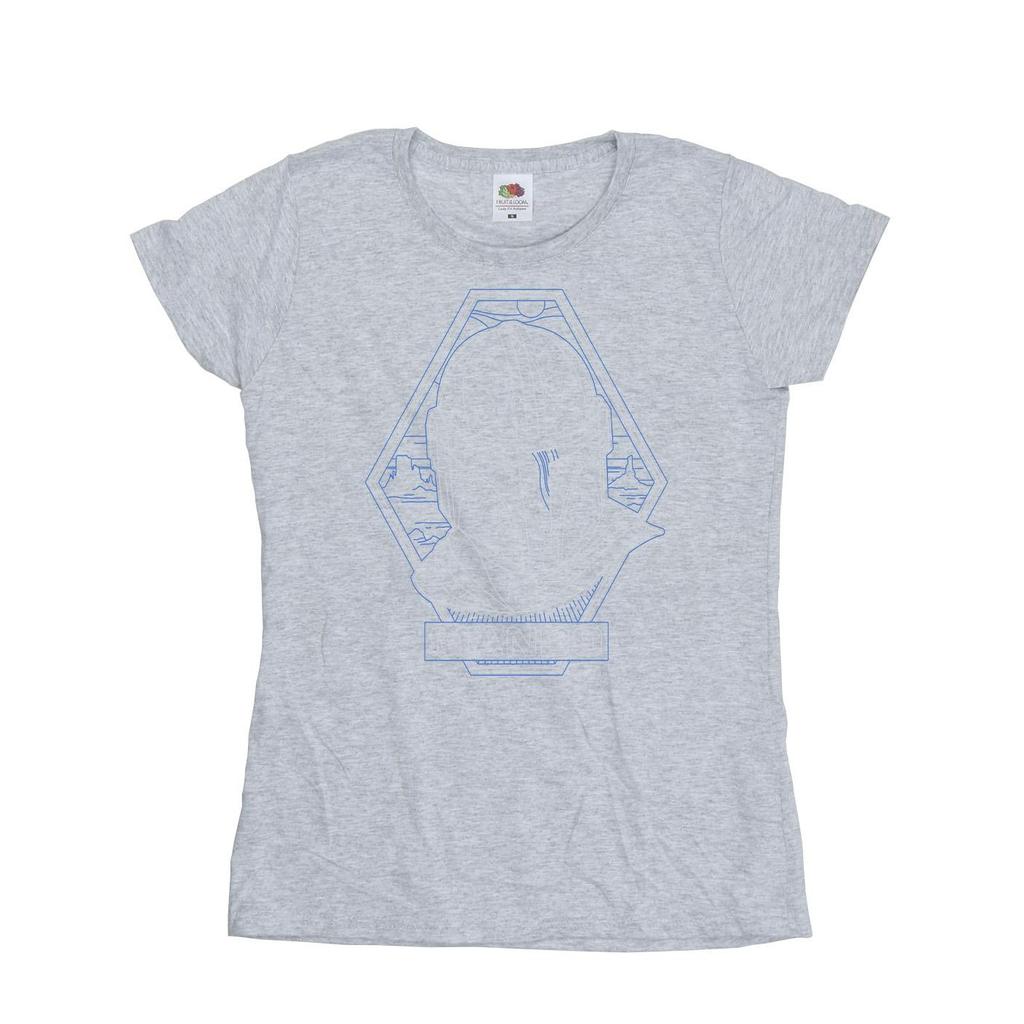 STAR WARS Womens/Ladies The Mandalorian Outline Helm Diamond Cotton T-Shirt