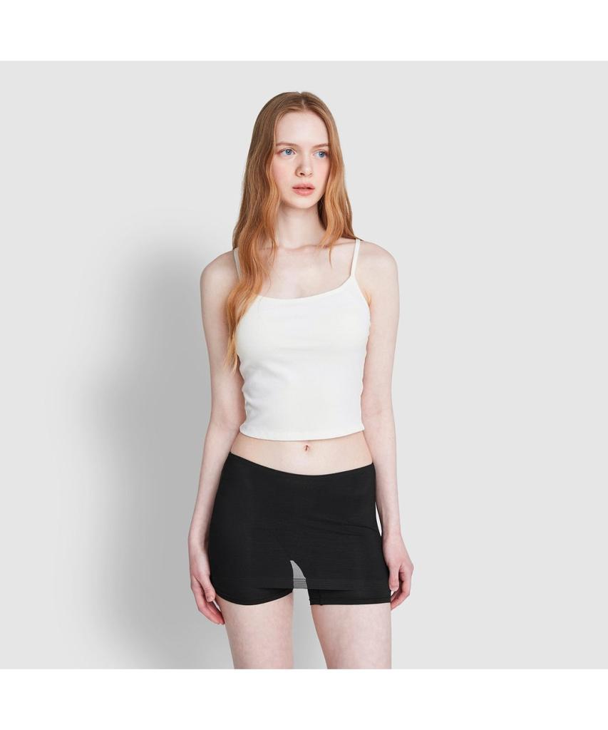 Jaju Women'S Cotton Lip Long Crop Bra_White