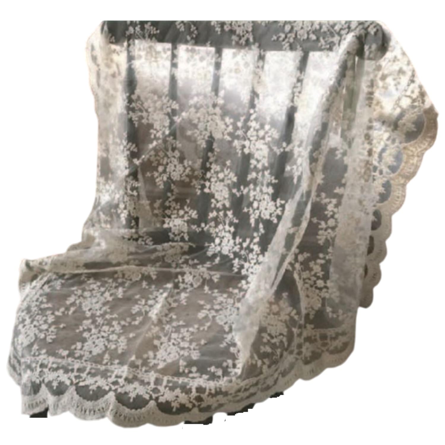 

Vivienne Maria Beige Series Embroidered Lace Table Runner, 90x90cm Beige, WK1703RN1