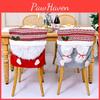 Festive Christmas Chair Covers With Long Mustached Red And Gray Designs For Holiday Decor
