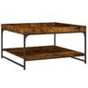 VidaXL Table basse chêne fumé 80x80x45 cm bois d'ingénierie et fer 832815