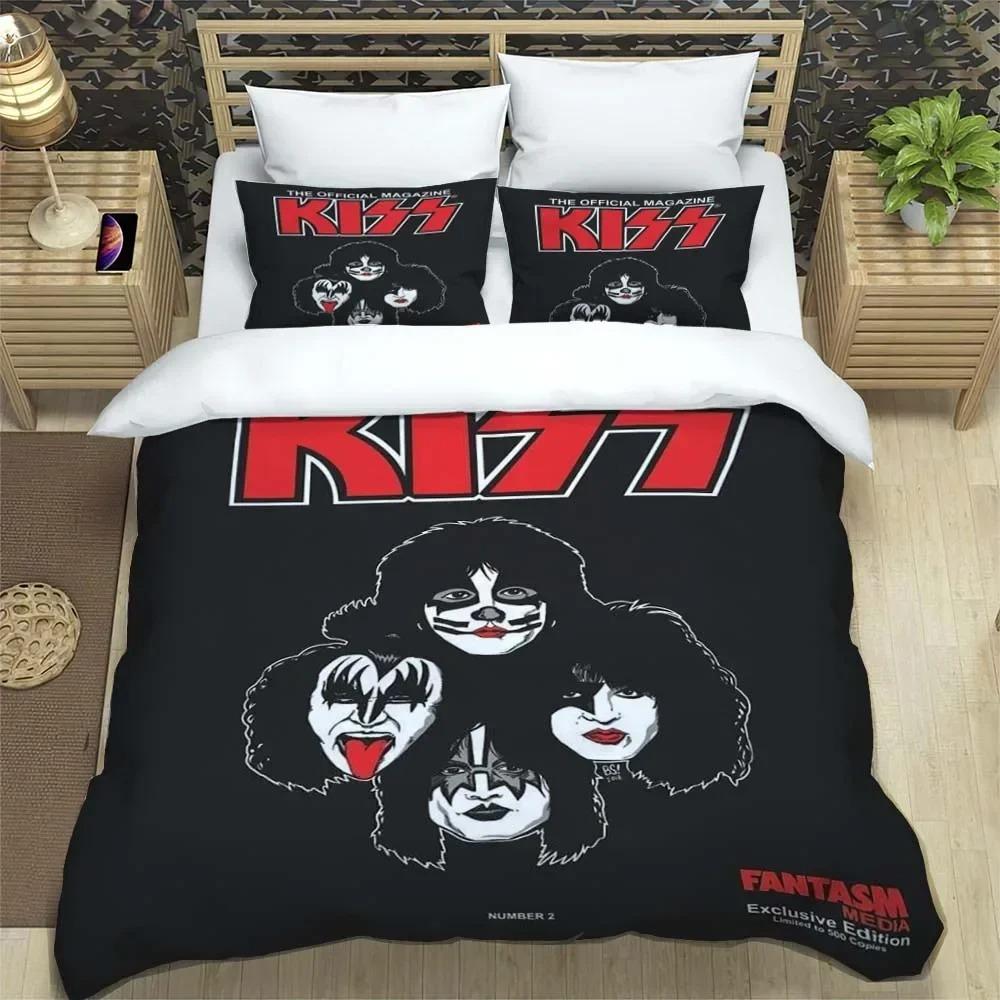 KISS Rock Band Bedding Sets Exquisite Bed Supplies Set Duvet Cover Bed Comforter Set Bedding Set Girls Birthday Gift