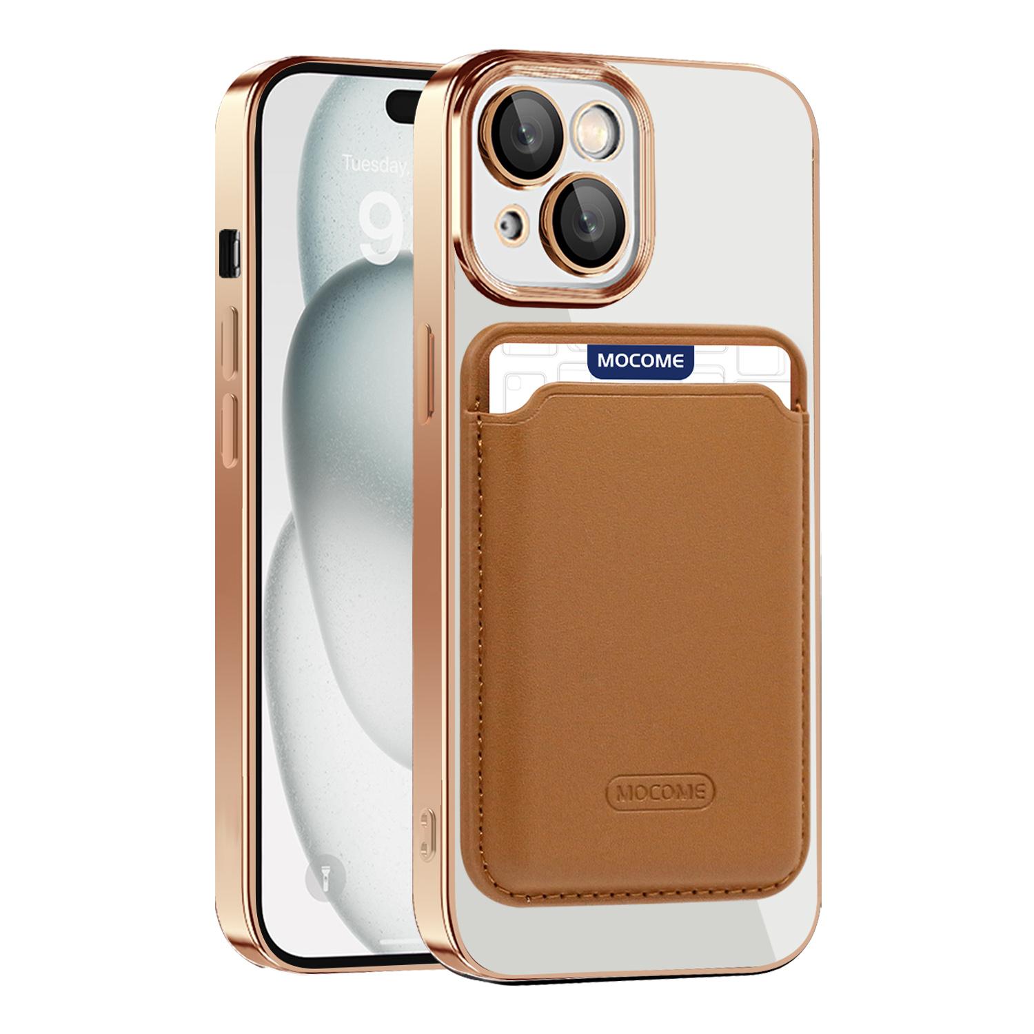 

For iPhone 15 Case Compatible with MagSafe TPU+PC Mobile Cover with Card Bag Black
