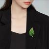 Mode Farbverlauf Kristalle Grünes Blatt Broschen Für Damen Kleidung Mantel Schmuck Accessoires Geschenke