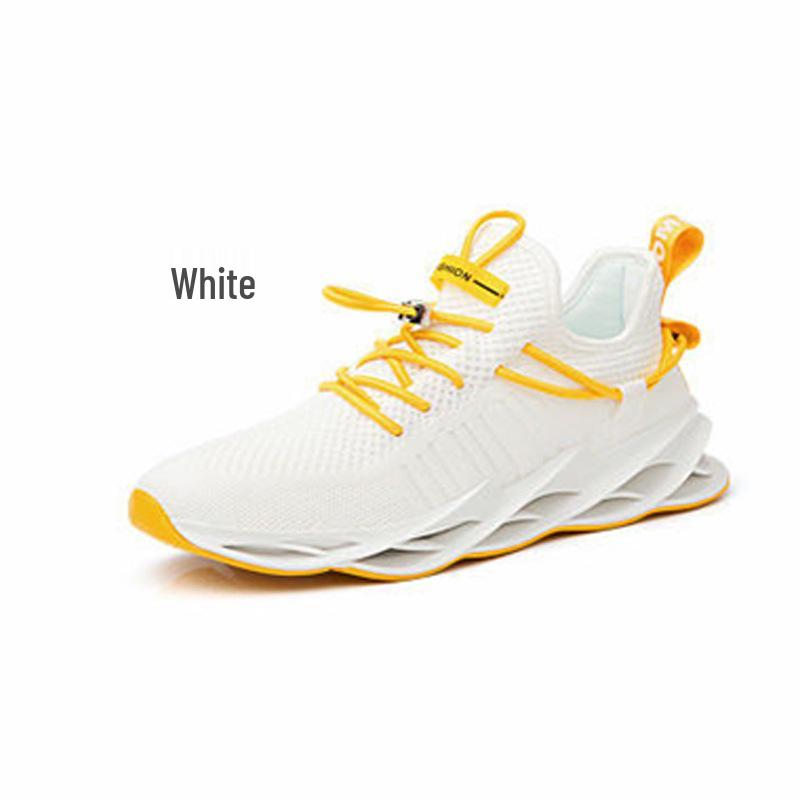 Men s 2025 Korean Style Flyknit Blade Sneakers – Trendy, Breathable, Casual Sports Shoes 40 белый
