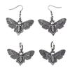 1 Pair European and American Metal Hook Earrings Retro Fashion Halloween Butterflies Skull Pendant Earrings for Women