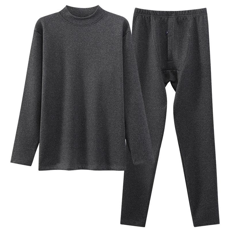 Lambswool-Enhanced Thermal Men's Base Layer Set – Thick, Plush, Cold-Proof Underwear for Autumn and Winter