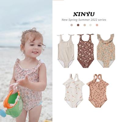 European and American Girls Bikini One-piece Swimsuit Baby Ruffle Edge Princess Backless Hot Spring Swimsuit Swimsuit