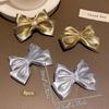 4 gold and silver bow hair clips, fashionable hair accessories suitable for daily use