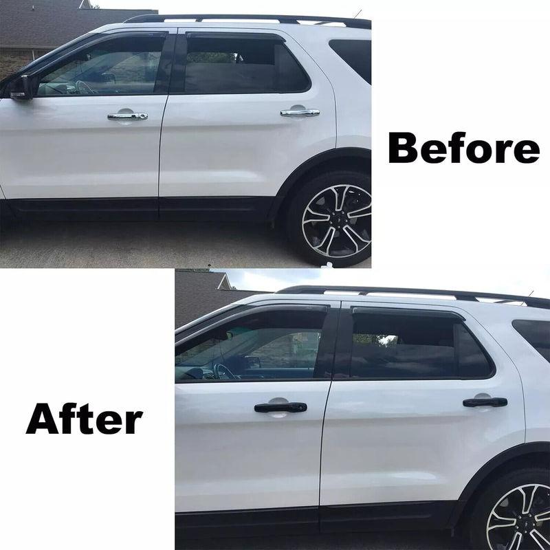 For Ford Explorer 2011- Carbon Fiber Style Chrome Car Door Handle Cover Sticker Trim Cap Accessories Auto Protect Decor ABS