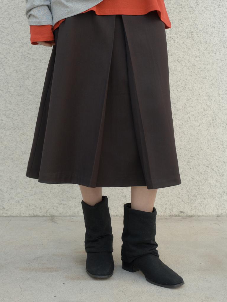 Deoenel Pleated Skirt - [Brown]