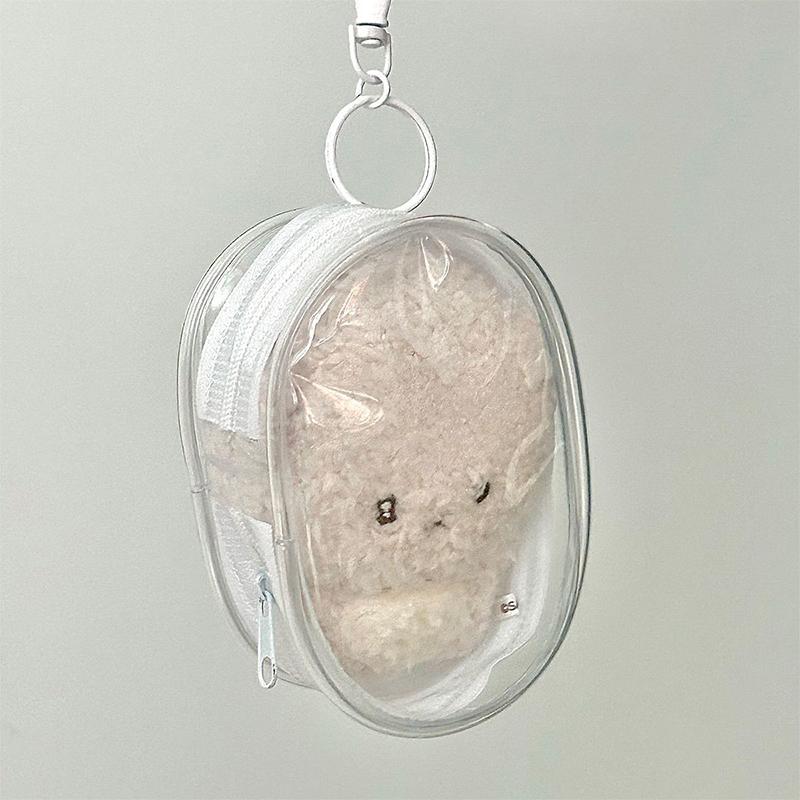 Cute Transparent Baby Doll Storage Bag Pendant Display Bag Pvc Key Chain Dustproof Storage Display Bag