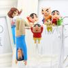 7Pcs/Set Anime Ornament Simulation Decoration PVC Cup Edge Crayon Shin-Chan Figure for Collection