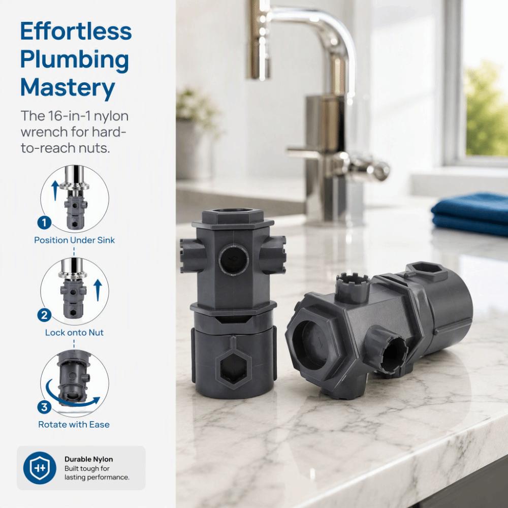Durable Faucet Wrench Professional Sink Repair Wrench All-in-One Plumber Hex Tool Kitchen
