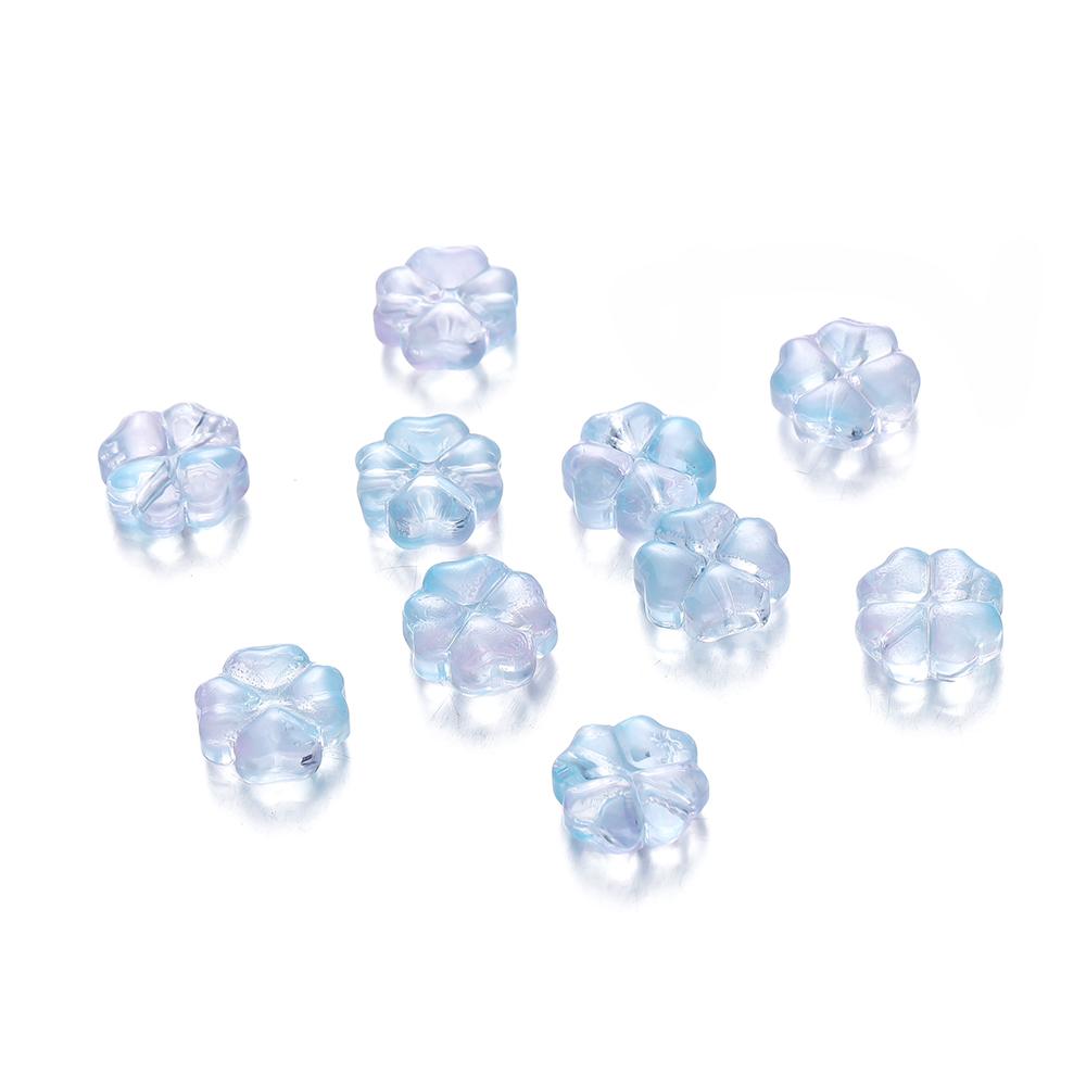 10/20pcs 10mm Czech Lampwork Crystal Flower Spacer Beads Flat Round Loose Beads For DIY Jewelry Making Supplies Accessories