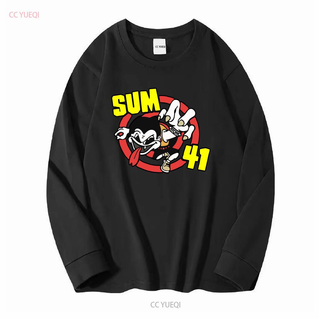 Rare SUM 41 Band Black Size S to 5XL Cotton T Shirt M1519 long or short sleeves vintage Washed fashion Versatile streetwear