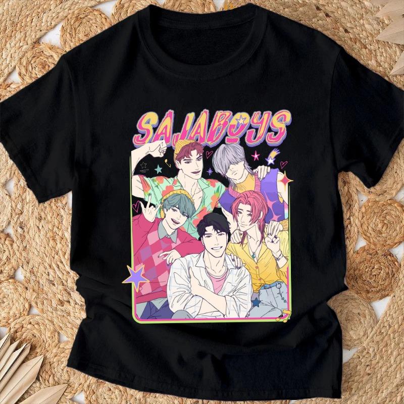 Saja Boys T shirt 2026 New Summer Casual Boys Girls Short Sleeve Tops Anime Kpop Demon Hunters Kids T-shirts Children's Clothing