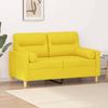 Sofa - Maison Exclusive - 2-seater - Light Yellow Fabric - Metal Structure