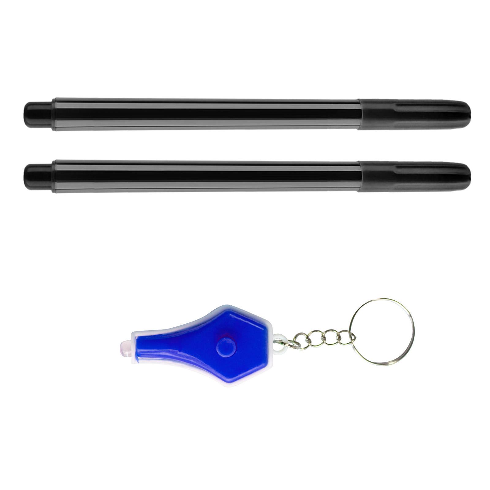 

2 шт. Ручки с невидимыми чернилами с УФ-светом для секретных заметок, защитной маркировки, ручка для секретных сообщений, наполнители для пакетов для вечеринок для детей