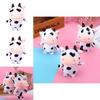 Small Black And White Cow Plush Keychain Creative Animal Ornament Gift