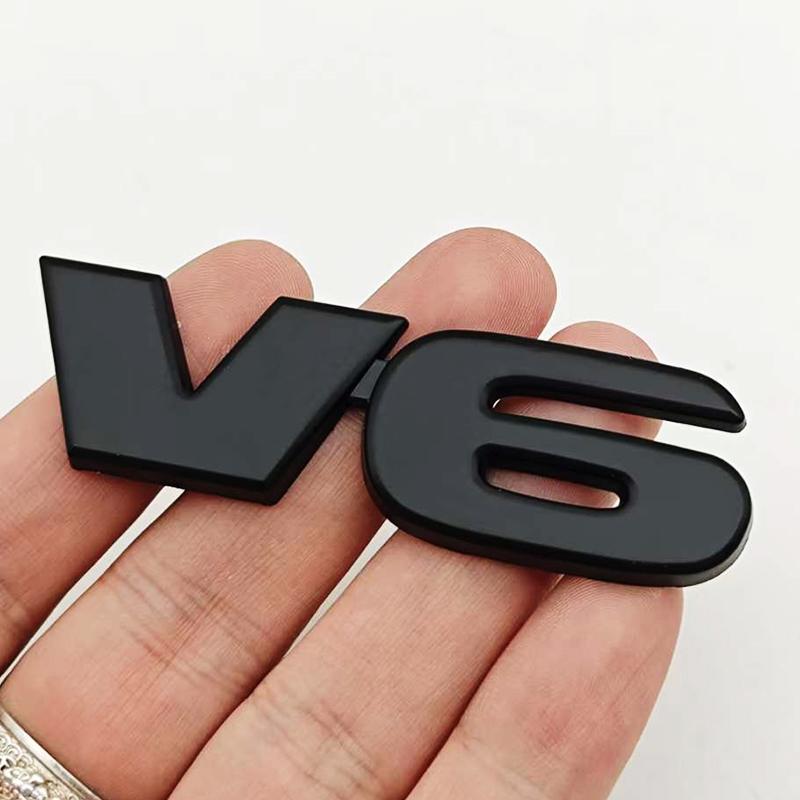 

3D Metal Car Styling Logo V6 Badge Rear Trunk Fender Side Emblem Sticker Decals For Car Motorcycle Truck SUV Auto Accessories