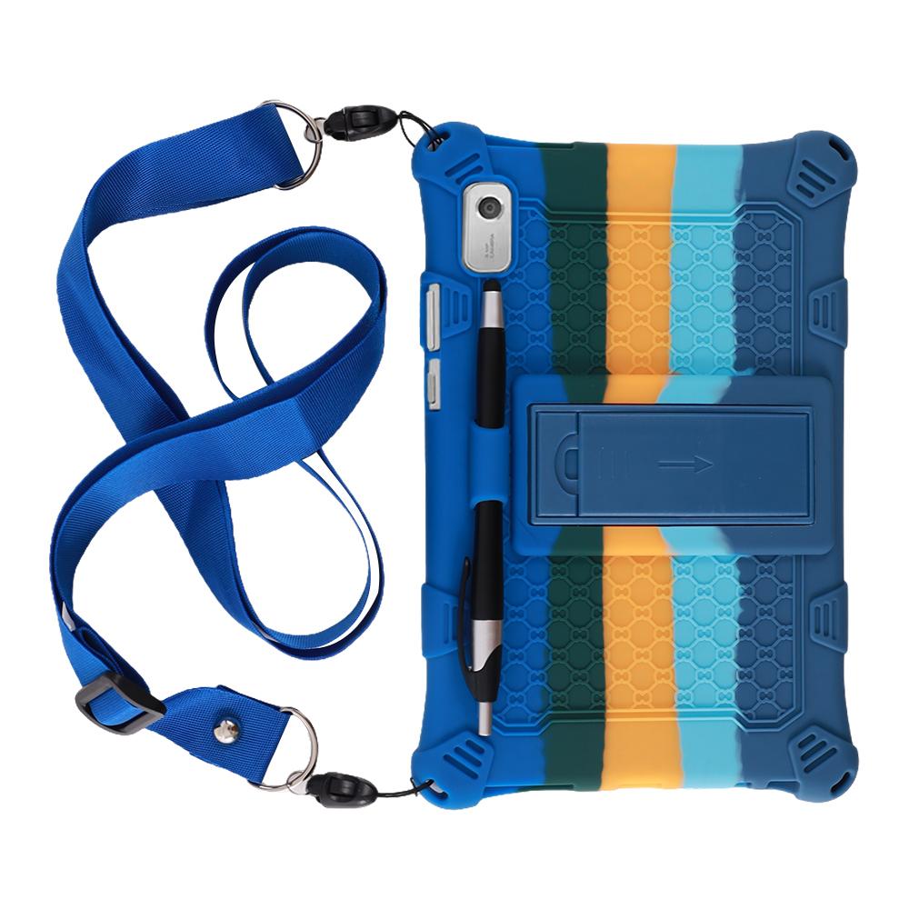For Tab M9 TB-310FU Soft Bubble Case Kids Shockproof Kickstand Tablet Cover Funda Capa Coque With Shoulder Straps