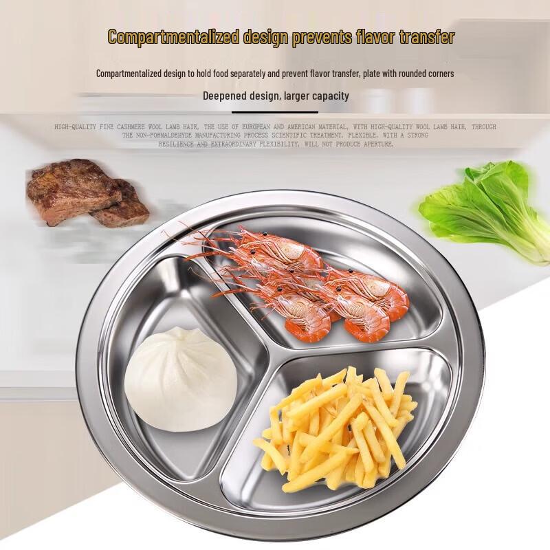 Stainless Steel Divided Lunch Plate