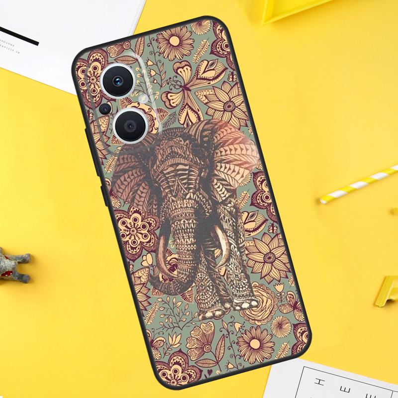 Elephant Mandala Aztec For OPPO Reno 10 11 12 13 14 Pro 7 8 Lite 8T 11F 12F 13F 14F OPPO Find X8 X5 X6 X9 Pro Case