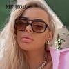 Retro Square Sunglasses Women Men New Trends Double Beam Yellow Big Sun Glasses Female Oversized Eyewear Shades UV400