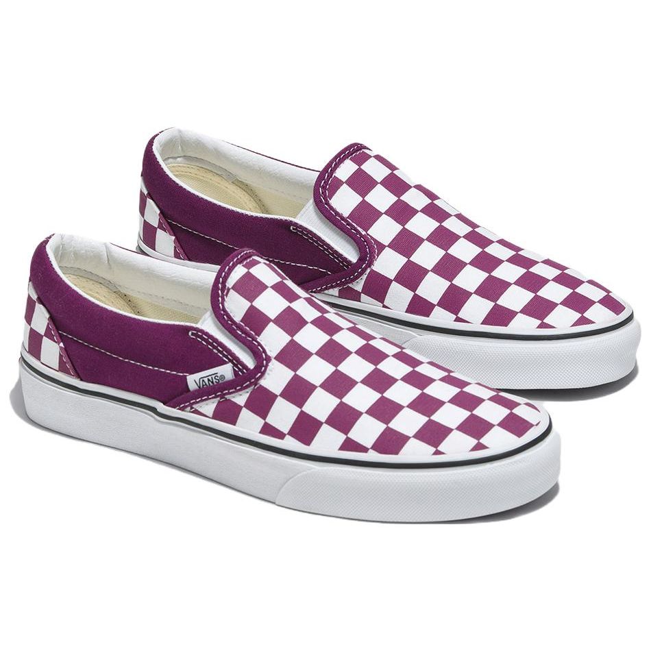 Vans Classic Slip-On Fashion Durable Low-Top Skate Shoes Unisex Sneakers Purple White VN000BVZDRV