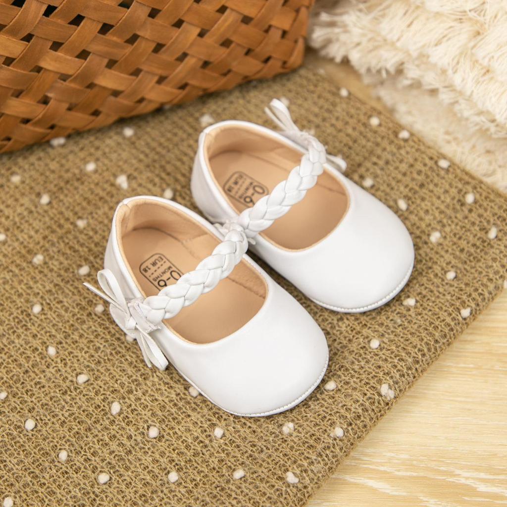 Versatile Bow Princess Shoes - PU Leather, Soft Sole, Baby Walking Shoes
