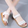 Women Black Wedge Sandals Summer White Dressy Open Toe Casual Thick Sole Platform Heel Sandals Plus Size