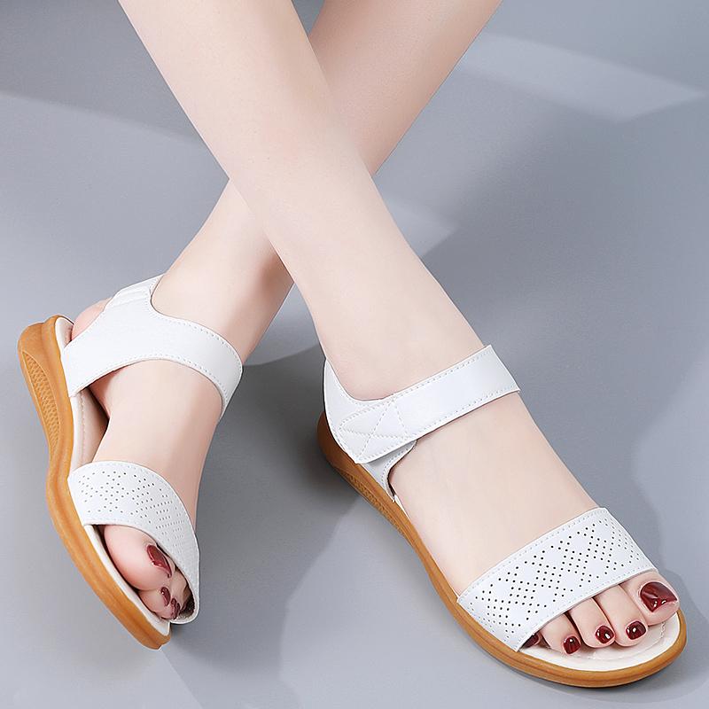 Women Black Wedge Sandals Summer White Dressy Open Toe Casual Thick Sole Platform Heel Sandals Plus Size