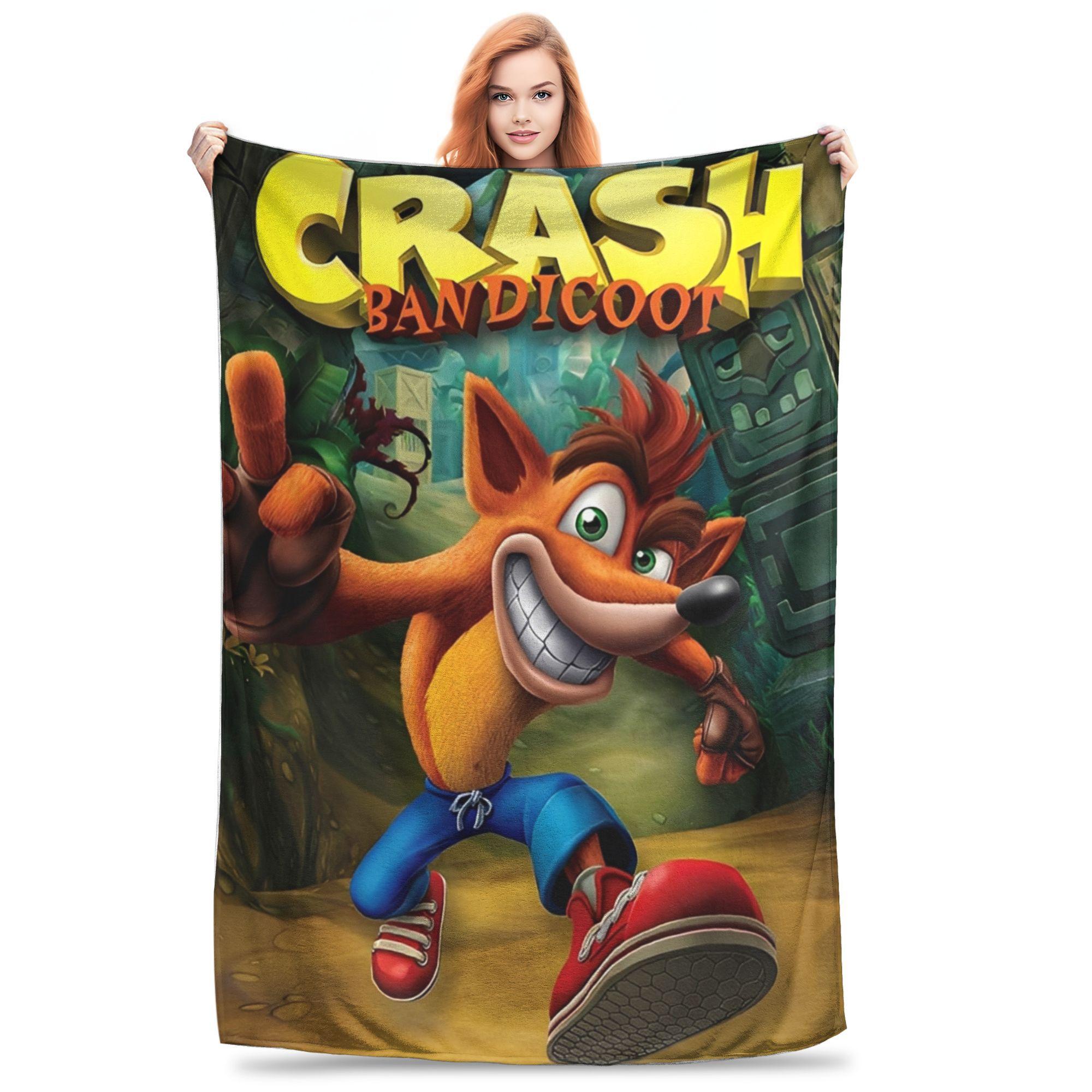 

Crashs Bandicoots Cartoon Throw Blanket for Couch Video Game Soft Fuzzy Plush Blanket Multiple Sizes Bedspreads for All Seasons 200x150cm 80x60in