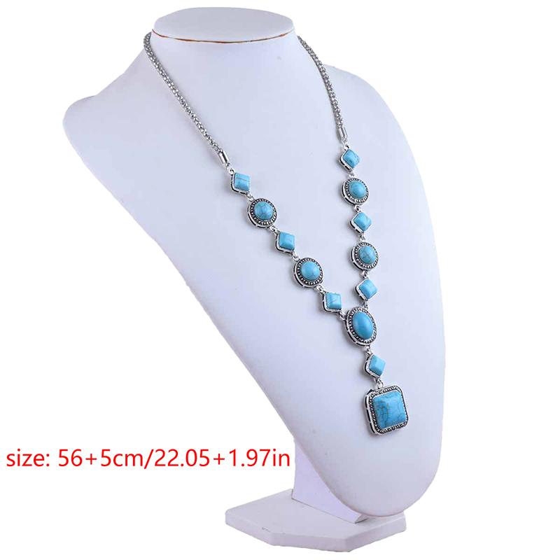 Vintage Boho Türkis Anhänger Halsketten Ethnisch Stil Perlenkette Pulloverkette Halsketten Damenschmuck Geschenke
