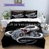 Whitesnake Pattern Bedding,Quilt Set Quilt Cover Pillowcase Home Birthday Gift (1 * Duvet Cover + 2 * Pillowcase, Without Core)