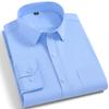 Quality Stretch Men Shirt Viscose Fiber Long Sleeve Anti-wrinkle Non-ironing Regular Fit  Casual Business Office Stretch Shirt