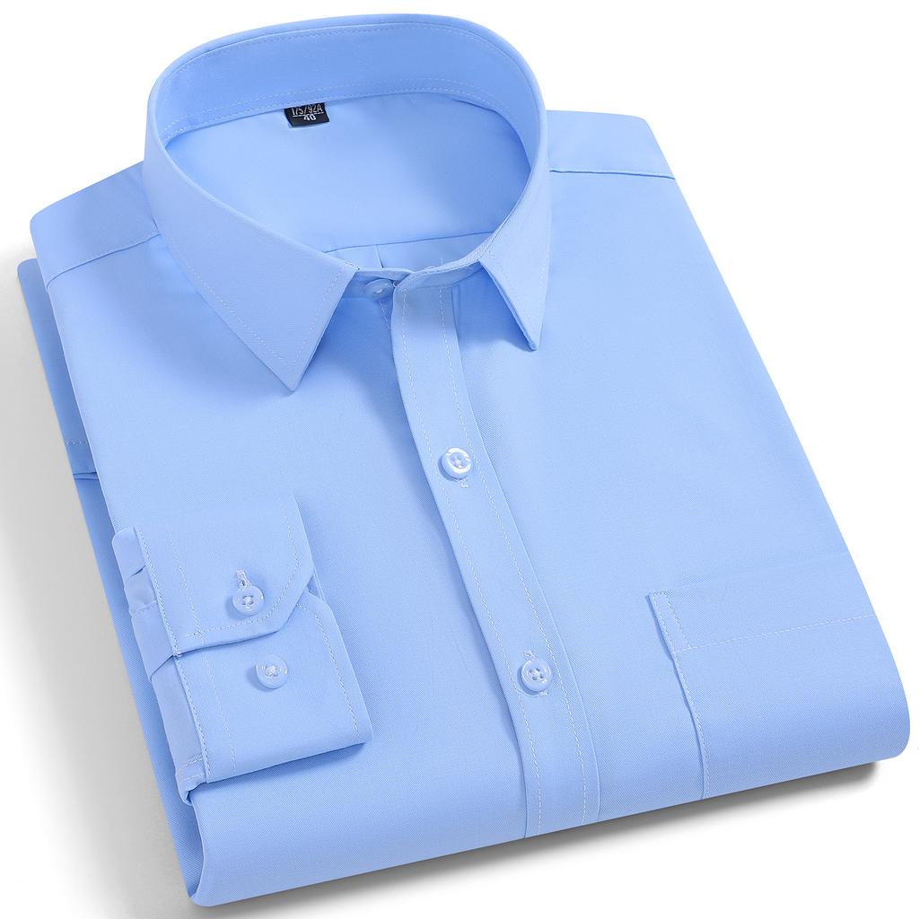 Quality Stretch Men Shirt Viscose Fiber Long Sleeve Anti-wrinkle Non-ironing Regular Fit Casual Business Office Stretch Shirt