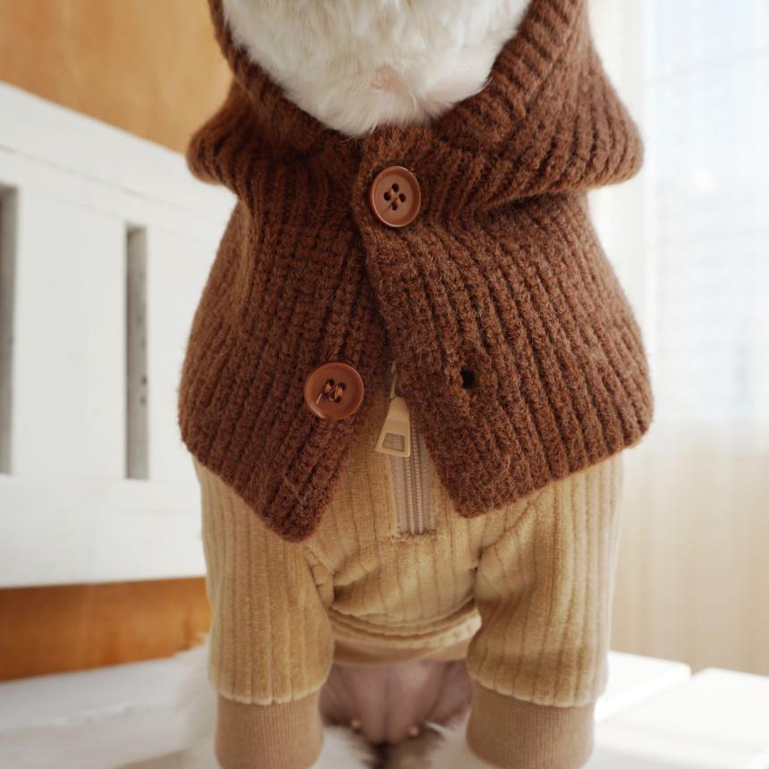 Ciepły Pokrowiec dla Zwierząt Nakrycie Głowy Dzianinowa Czapka Jesień i Zima Uroczy Kot Pies Mały Pies Dekoracja Akcesoria dla Psa Teddy dla Małych Psów