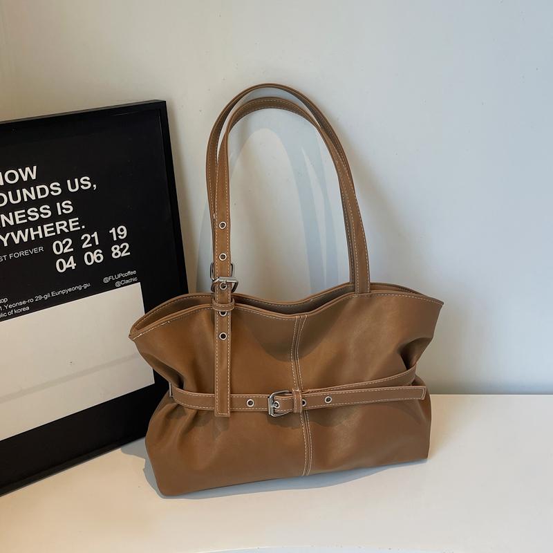 Borsa da donna vintage autunnale e invernale, grande capacità, borsa a tracolla in pelle scamosciata, tinta unita, semplice, casual, borsa da pendolare, borse retrò
