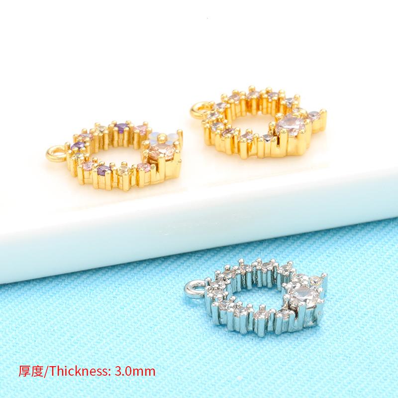 3Pcs/lot,11x13.5mm Crystal Moon Charms Necklace Pendant for Women Handmade Bracelet Jewelry Accessories Making Findings:VD645