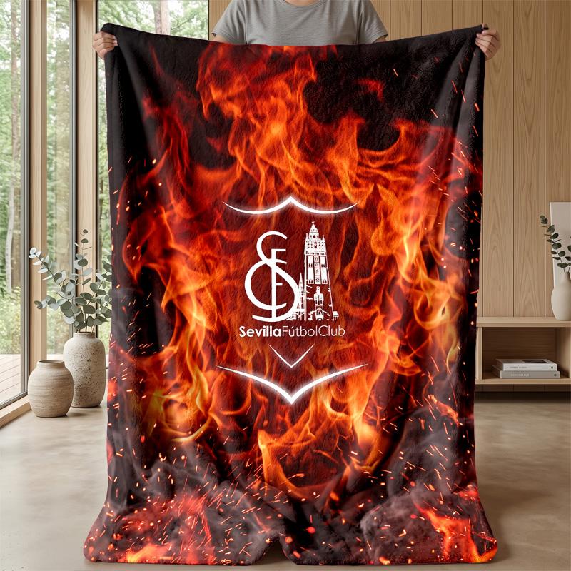 Sevilla FC Soft Flannel Fleece Blanket Lightweight Cozy Warm Throw Blanket For Sofa Bed Home Decor