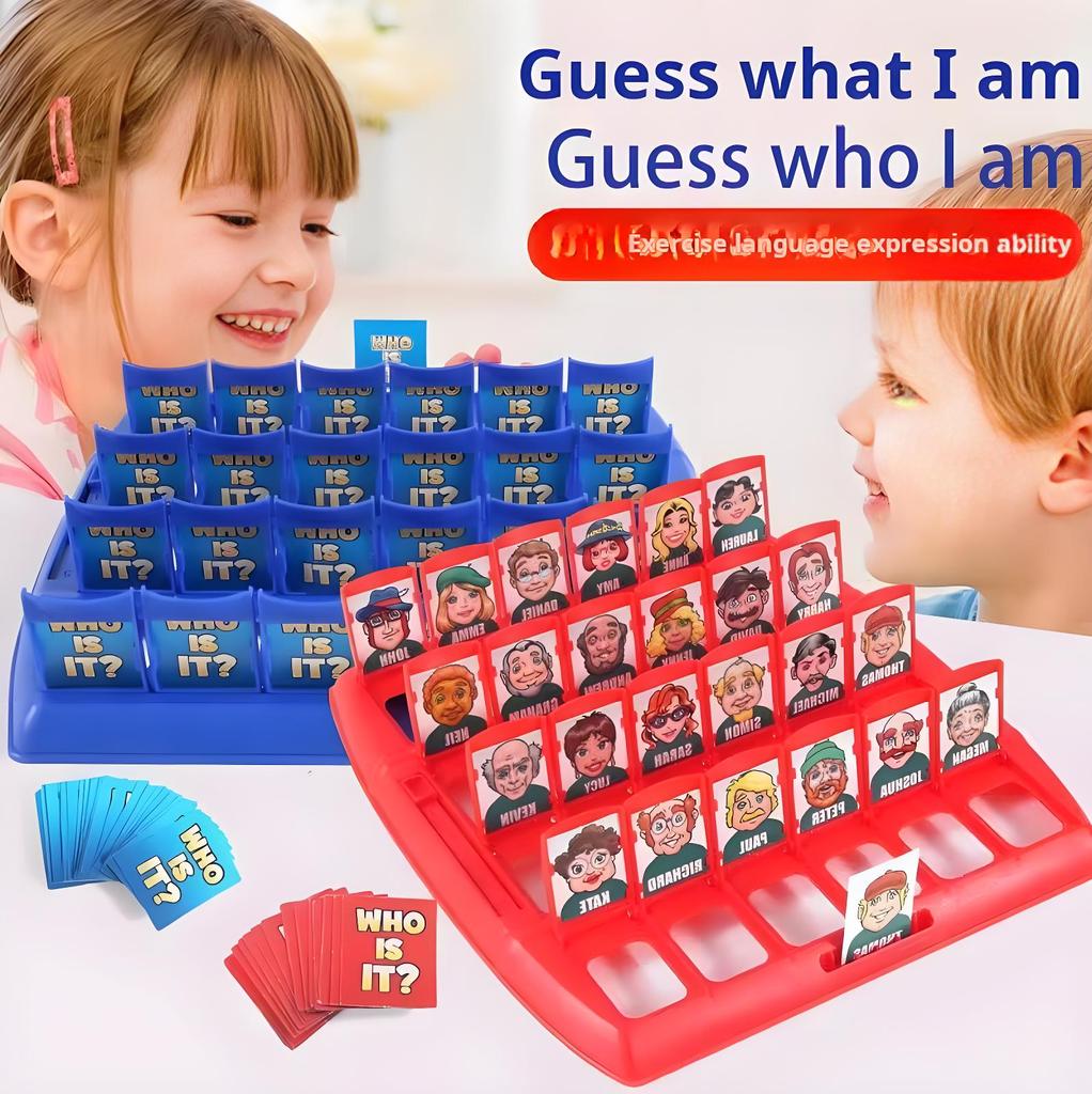Non-Toxic Guess Who Board Game Classic 2-Player Family Logic Deduction Game Parent-Child Interactive Toy With Character Cards