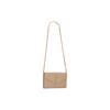 Saint Laurent Ysl Monogram Logo Dorato Pelle Granulosa Trapuntata Portafoglio a Catena Borsa a Spalla Borse Donna Beige Scuro 377828-BOW01-2721