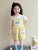Girls' Stylish 2026 Summer Outfit: Cartoon Rabbit Embroidery Strappy Shorts Two-Piece Set