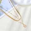 Metal Lotus Pendant Multi-layer Stacked Wearing Versatile Accessories Chain Collarbone Chain