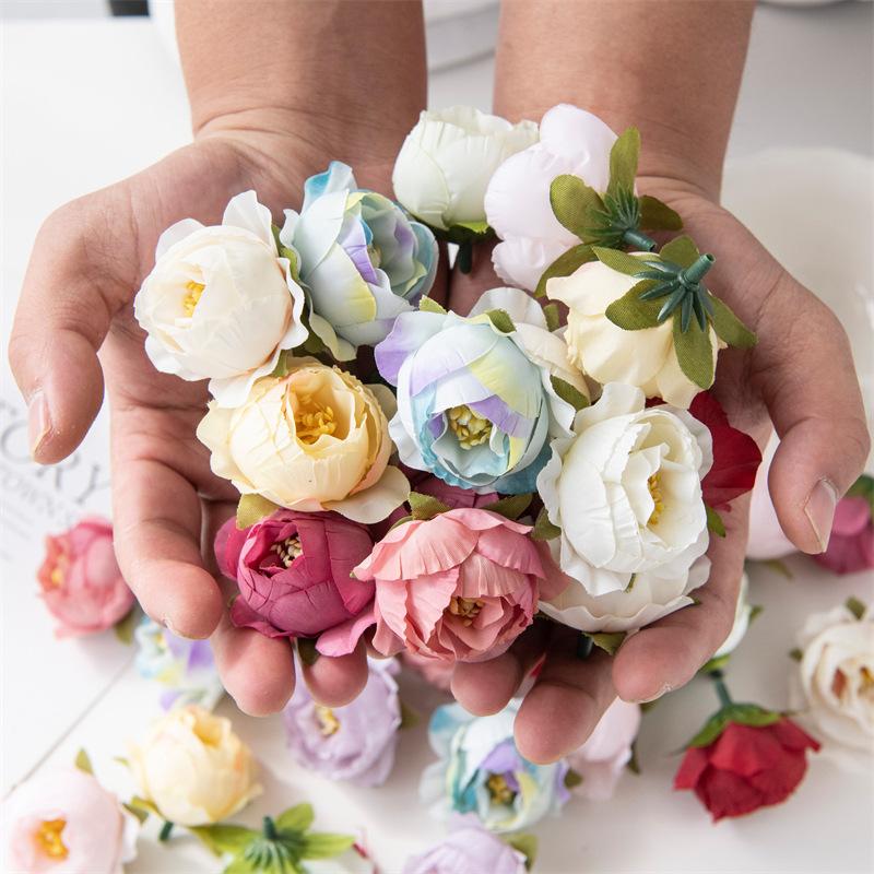 Fiori di Rosa Artificiali Fatti a Mano Materiale per Ghirlande Fai da Te Stile Ins Floreale Vintage Tea Decorazione Matrimonio Fiori Finti Oggetti di Scena per Foto Fiori Finti