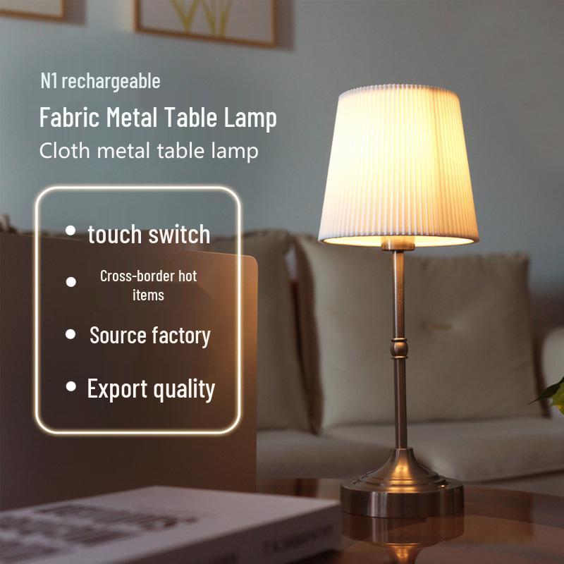 Retro Rechargeable Metal Table Lamp for Bedroom or Restaurant Decor