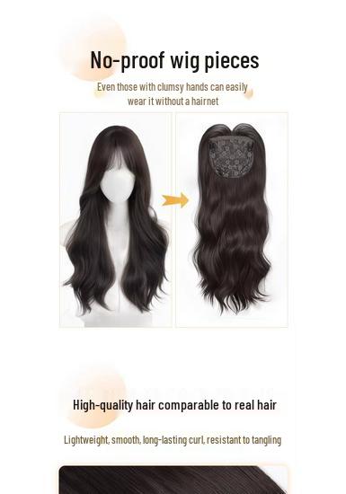 Women's Full Wig with Large Wavy Curls - Natural, Fluffy, No Hairnet Needed, Perfect for Everyday Wear, Boosts Hair Volume